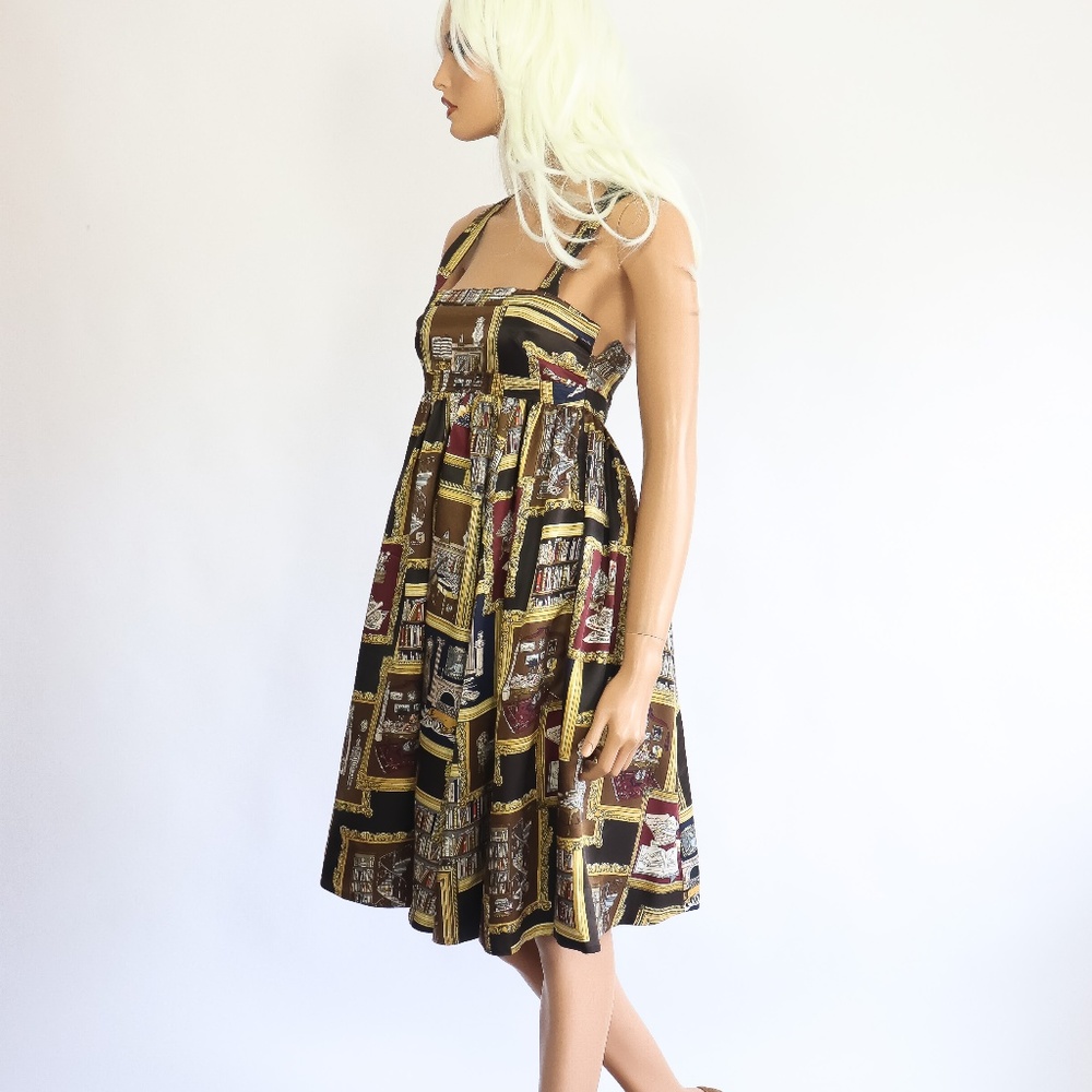 J Crew Collection Library Print Novelty Silk Dress